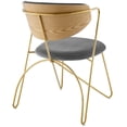 thumbnail image 3 of Modway Prevail Gold Stainless Steel Dining and Accent Performance Velvet Chair in Gold Gray, 3 of 6