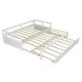 thumbnail image 6 of Extendable Daybed with Trundle, Wooden Daybed Twin or Double Twin, Kids Twin Size Trundle Daybed for Kids Teens Adults, No Box Spring Required (Twin/Double Twin,White), 6 of 8