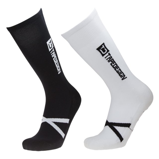 Tape Design - Black Long Grip-Performance Socks (Adult)