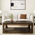 thumbnail image 2 of Plank+Beam Solid Wood Forma Coffee Table, 54" Modern Coffee Table with Storage Shelf, Walnut, 2 of 9