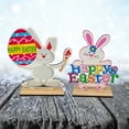 thumbnail image 4 of KCEHTA Easter Bunny Decorations, Wooden Easter Table Decorations, Farmhouse Spring Tiered Tray Home Office Party Easter Table Decor DIY Crafts Easter Gifts, 4 of 7