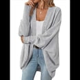 thumbnail image 1 of Suéter Cárdigan Extragrande de Punto Suave para Mujer con Bolsillos Gris M, 1 of 9