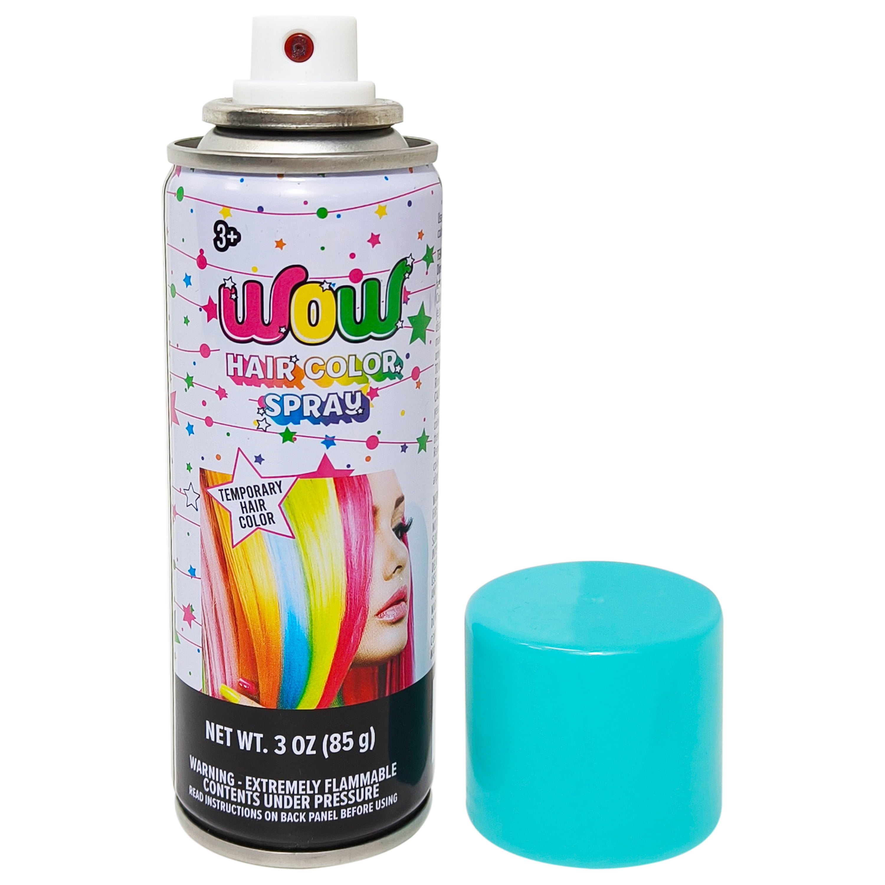 Wow Temporary Hair Color Spray, Fluorescent Blue