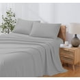 thumbnail image 2 of Modern Threads 4-Piece Solid Vapor Gray Microfiber Bed Sheet Set, King, 2 of 12