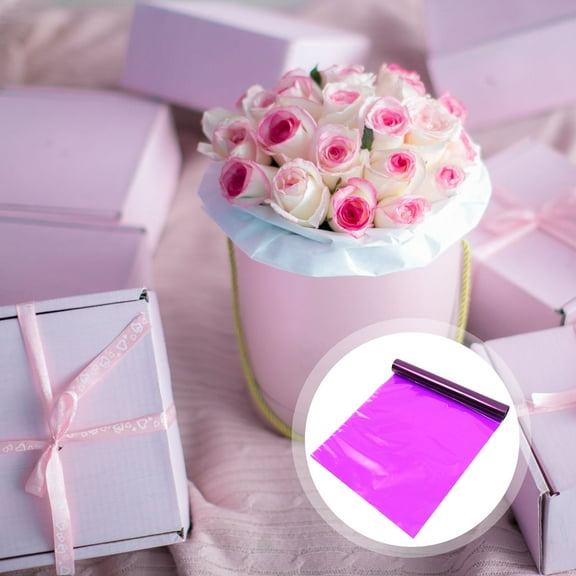 HEATSHAKING 1Pack Purple Cellophane Wrap Roll for Holiday 3000x40cm