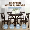 thumbnail image 4 of ROME + OAK Spier 40" Modern Farmhouse Pedestal Round Dining Table, Dark Brown, 4 of 9