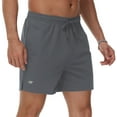 thumbnail image 4 of Taigaofy Men's 5" Workout Athletic Running Shorts Quick Dry Lightweight Gym Shorts Gray M, 4 of 6