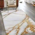 thumbnail image 3 of White Yellow Marble Area Rug 4'x6', Ink Painting Modern Art Washable Non-Slip Rugs, Low Pile Large Carpet for Living Room Bedroom Dining Room Kitchen Office Indoor Mat, 3 of 9