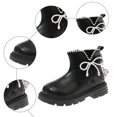 thumbnail image 6 of Ankle Boots for Girls Lace Pearl Bow Winter Warm Casual Leather Zipper Booties Round Toe Antislip Lug Sole Kids Short Boots 11 Little Kid Black, 6 of 6