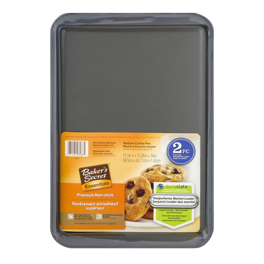 Baker's Secret Essentials Medium Cookie Pan, 2 Piece