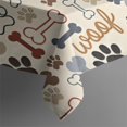 thumbnail image 4 of Paw Prints and Bones Rectangle Tablecloth 60"x102",Waterproof Polyester Rectangle Table Cloth, Wipeable Spillproof Polyester Tablecloth for Dining, Camping, Indoor and Outdoor, 4 of 5