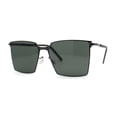 thumbnail image 3 of Mens Slim Metal Rim Modern Slick Rectangular Mogul Sunglasses Gunmetal Green, 3 of 4