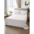 thumbnail image 3 of Queen Flat Sheet Only Colorful Polka Dot Soft Microfiber Cooling Bedding Sheets Whimsical Boho Polka Dot Flat Bed Sheet for Hotel,Home Decor, 3 of 9