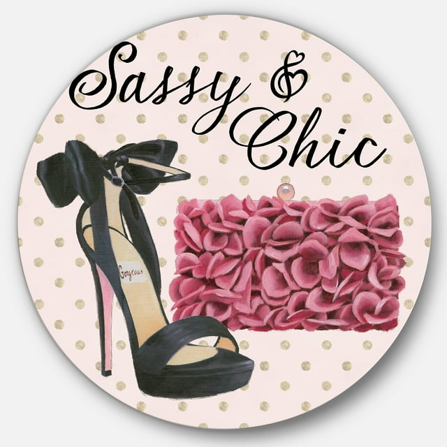 Designart 'Glam fashion High Talons II' Art Mural Cercle en Métal - Disque de 36