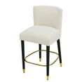 thumbnail image 3 of GDF Studio Modern Tufted Counter Height Bar Stools with Gold Footrests and Black Solid Wood Legs, Set of 2, Beige, 3 of 11