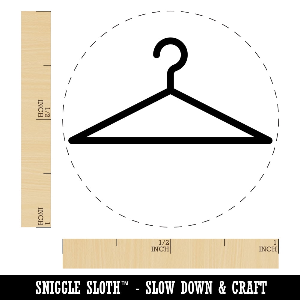 Clothes Hanger Laundry Self-Inking Rubber Stamp Ink Stamper - Green Ink - Medium 1 Inch