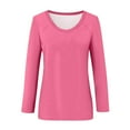 thumbnail image 3 of kytmyeq Women's Fashionable And Casual O Neck Long Sleeve T Shirt Top Basic V Neck Regular Top, 3 of 4