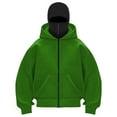 thumbnail image 6 of HAOTAGS Teen Boys Girls Winter Double-Hood Zip Jacket(4-15), Windproof Face-Panel Hoodie Sporty Long-Sleeve Outerwear with Pockets Green 4-5Years, 6 of 6