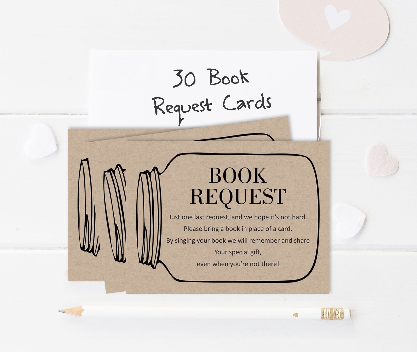 Inkdotpot 30 Kraft Books For Baby Shower Request Cards Bring A Book Instead Of A Card Gender Neutral Mason Jar Baby Shower Invitations Inserts Games