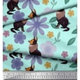 thumbnail image 3 of Soimoi Poly Georgette Fabric Leaves,Floral & Wolf Cartoon Fabric Prints by Yard 52 Inch Wide, 3 of 3