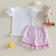 thumbnail image 4 of Paguaki Toddler Girl 2T 3T 4T Summer Clothes 2Pcs Outfit Butterfly Short Sleeve Tee and Elastic Waist Shorts Cute Casual Set, 4 of 7