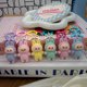 thumbnail image 3 of Labubu llavero muñeca pareja llavero Kawaii dibujos animados creativo Bowknot teléfono móvil bolsa colgante dijes mochila decoración regalos, 3 of 5