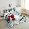 thumbnail image 3 of Feelyou 3D Snowman Full Size Comforter Sets for Kids, Merry Christmas Bedding Comforter Set, Winter Snow Bird Reversible Bedding Sets, Microfiber Bedroom Decor,3-Piece, 3 of 8