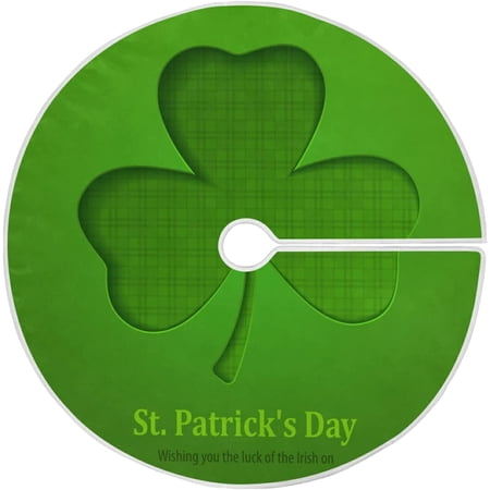 ZHANZZK Lucky Clover Xmas Christmas Tree Skirt Stand Mat for Holiday Party Decoration Indoor Outdoor 48 inches