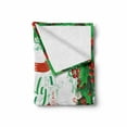 thumbnail image 2 of Christmas Soft Flannel Fleece Throw Blanket, Have a Happy Jolly Xmas Lettering Red Berries Framework Print, Cozy Plush for Indoor and Outdoor Use, 50" x 70", Green Red and White, by Ambesonne, 2 of 6