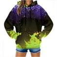 thumbnail image 2 of NuoCaiYun Fall Winter Sweatshirts for Men and Women Hooded Sweater Flame Printed Pullover Blouse with Pocket, 2 of 6