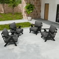 thumbnail image 3 of INTER HUT Urban Anvil 4 Pieces Patio Furniture Outdoor Metal Armchairs, All-Weather Patio Accent Chairs with Cushions，Black/Gray, 3 of 9