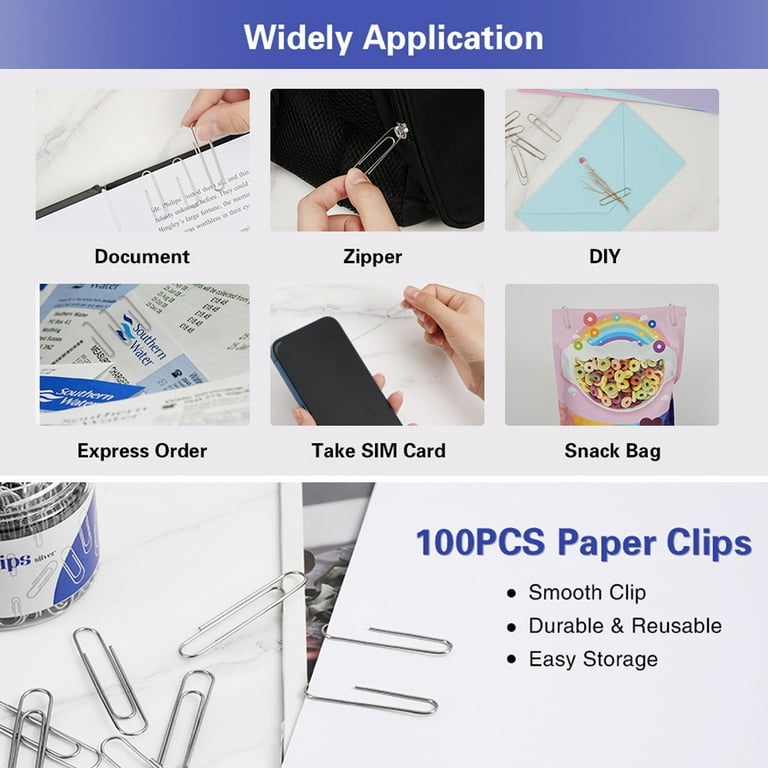 50/100pcs 50mm large color plastic coated paper clip cartoon paper