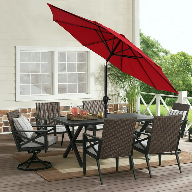 garden treasures red paisley market 7.5-ft patio umbrella Treasure 13-ft Outdoor with Lux Lighting, Octago 7.5 Diameter StyleWell 7.5 ft. Steel Market
