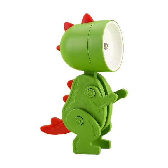 Mini Cute Dinosaur LED Night Light with Spare Button Batteries Multi-Color Adjustable Angle Bedside Lamp for Bedroom Desk Decor