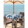 thumbnail image 3 of Outdoor Tablecloth with Umbrella Hole for Patio/Picnic/Party/Camping, Navy Blue Starfish Coastal Waterproof Table Cloth Square Cover Washable, Vintage Seaside Tropical (54"x 54"), 3 of 9