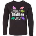 thumbnail image 3 of Inktastic Grandpa's Fishing Buddy with Colorful Fish Long Sleeve Youth T-Shirt, 3 of 5