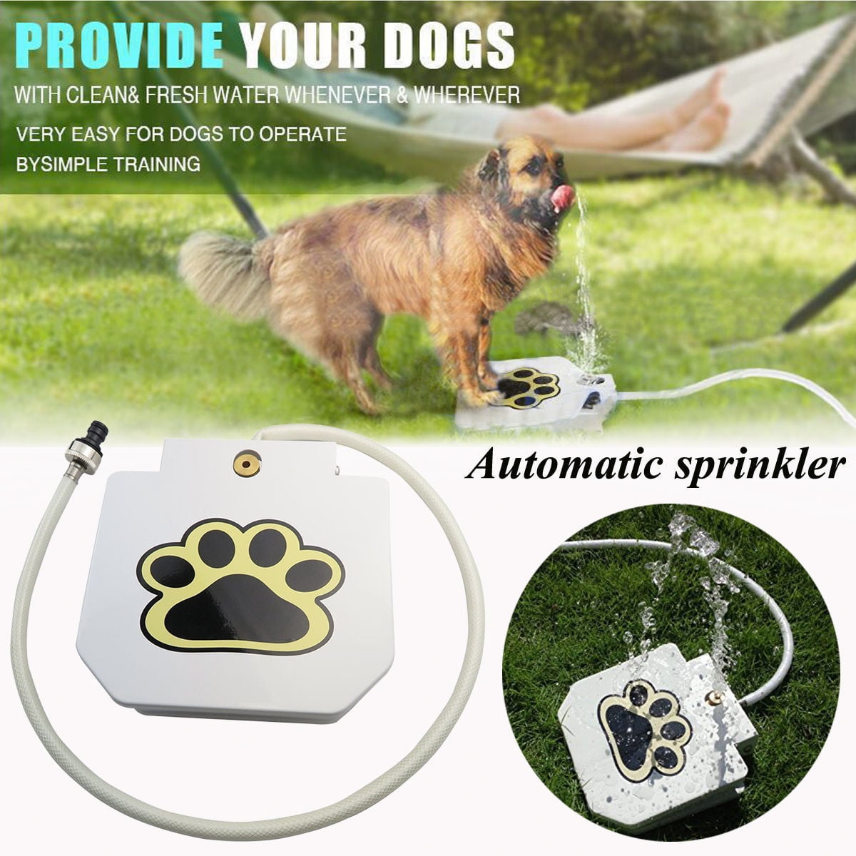 Outdoor TroubleFree Dog Pet Drinking Doggie Activated Water Fountain