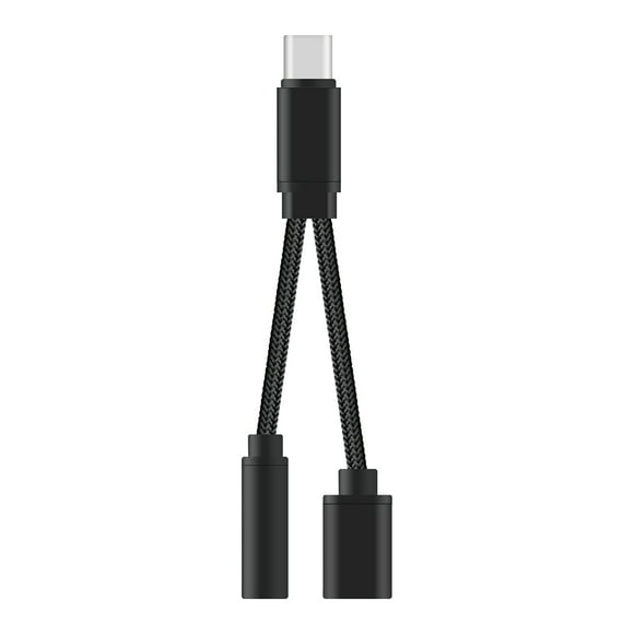 MasteelfCA 2 in 1 USB-C to 3.5mm Audio Adapter Type C Cable 3.5mm Audio Jack Headphone Adapter Converter