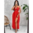 thumbnail image 5 of Crisscross Tie Backless Halter Swing Maxi Dress for Women, 5 of 10