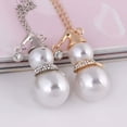 thumbnail image 1 of Pendentif Bonhomme de Neige Perle Simulée Collier Long Cadeau Collier Perle Simulée Strass Collier Cadeau Bijoux de Noël Chaîne de Chandail, 1 of 9