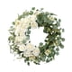 thumbnail image 1 of Corona de eucalipto artificial, corona de flores para puerta de entrada, guirnalda navideña redonda. 50cm, 1 of 9