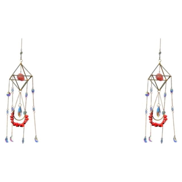 Bewildely Crystal Suncatcher Colgante Rainbow Maker con marco de metal Decoración Wind Chime Adornos Ventana Interior Árbol de Navidad Type5 NO5