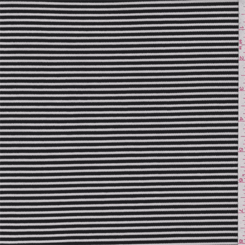 Black/White Pinstripe Stretch Slinky, Fabric By the Yard