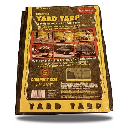 Yard Tarp with Drawstring-Poly Rope in Hem- Best Multi-Purpose Cover 5'4