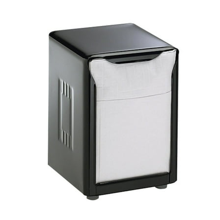 Napkin Dispenser Low Fold Black - Tabletop Dispenser for Lowfold Napkins - 150 Capacity - 3 3/4 x 4 x 5 1/2 Inch - Restaurant, Office, Home Use