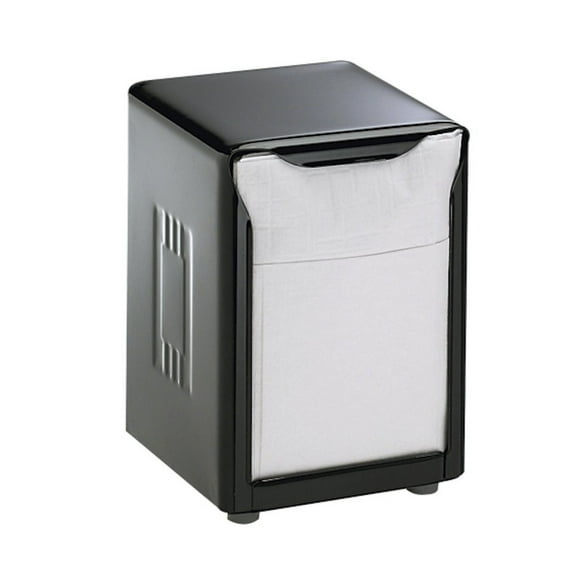 Napkin Dispenser Low Fold Black - Tabletop Dispenser for Lowfold Napkins - 150 Capacity - 3 3/4 x 4 x 5 1/2 Inch - Restaurant, Office, Home Use