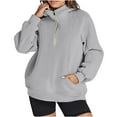 thumbnail image 2 of Oversize Pullover Hoodies for Women Trendy Fashion Loose Casual Half Zipper Hooded Sweatshirt, 2 of 8