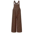 thumbnail image 6 of Jumpsuits for Women Casual Sleeveless Summer Loose Rompers Spaghetti Strap Floral Overalls Brown 5XL, 6 of 6