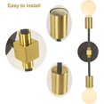 thumbnail image 5 of Aplique de pared para baño con 2 luces E27, estilo industrial moderno, aplique de pared para tocador, aplique de pared para baño (dorado/negro), 5 of 5