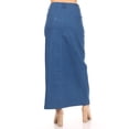 thumbnail image 4 of Be-Girl Women's Maxi Denim Twill Skirt, Straight Jean Skirt with Pockets - SG-87812, 4 of 5